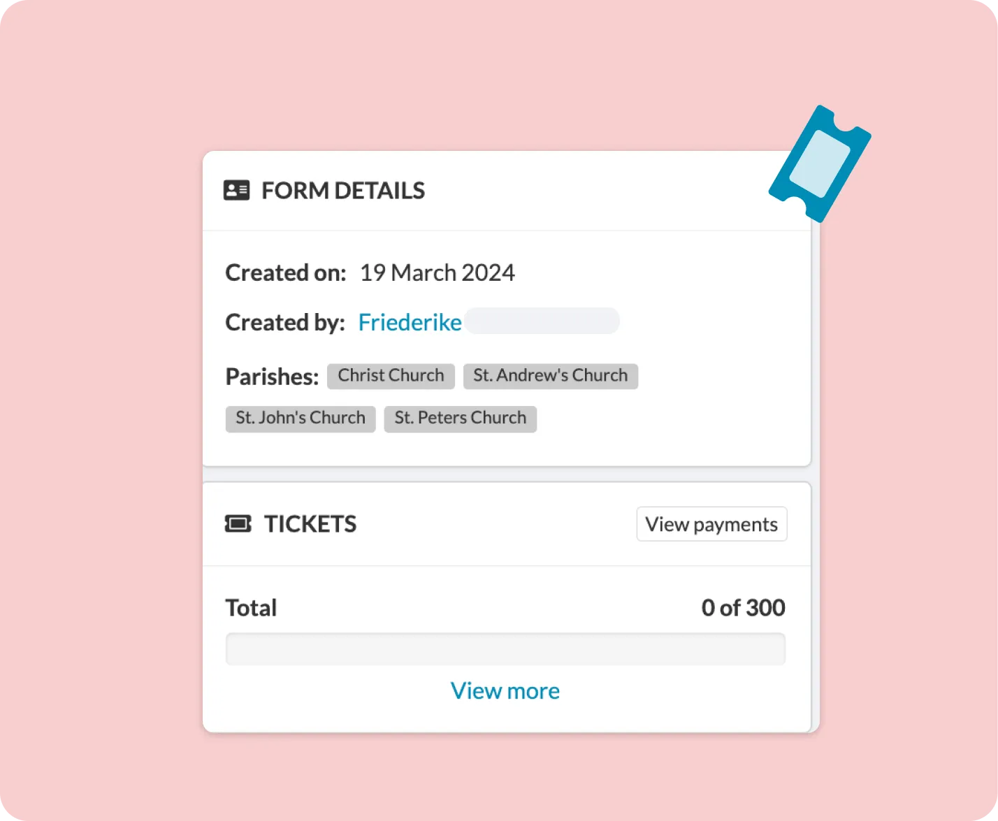 Form with ticket illustration