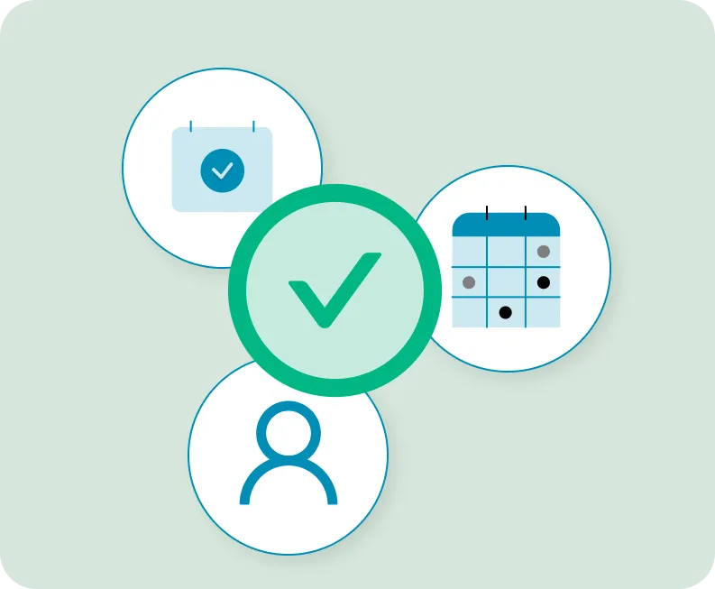 Availability of people and resources in the calendar