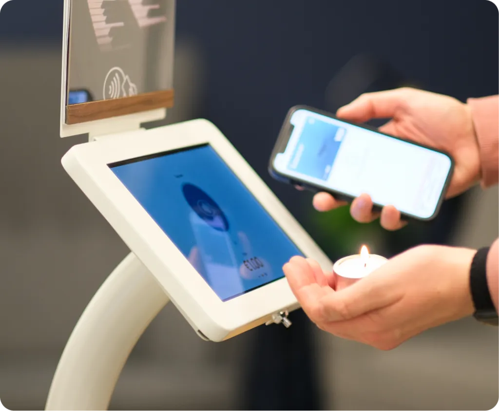 ChurchDesk terminal for cashless donations on site